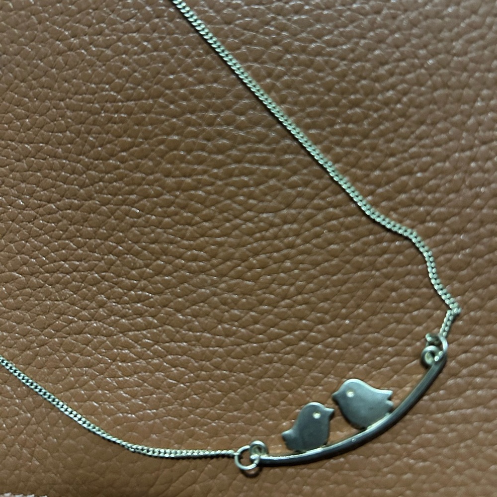 Bird Pendant Necklace Brushed Gold Color